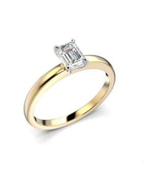 Festive diamond ring Serena Emerald yellow and white gold 684-050-KV