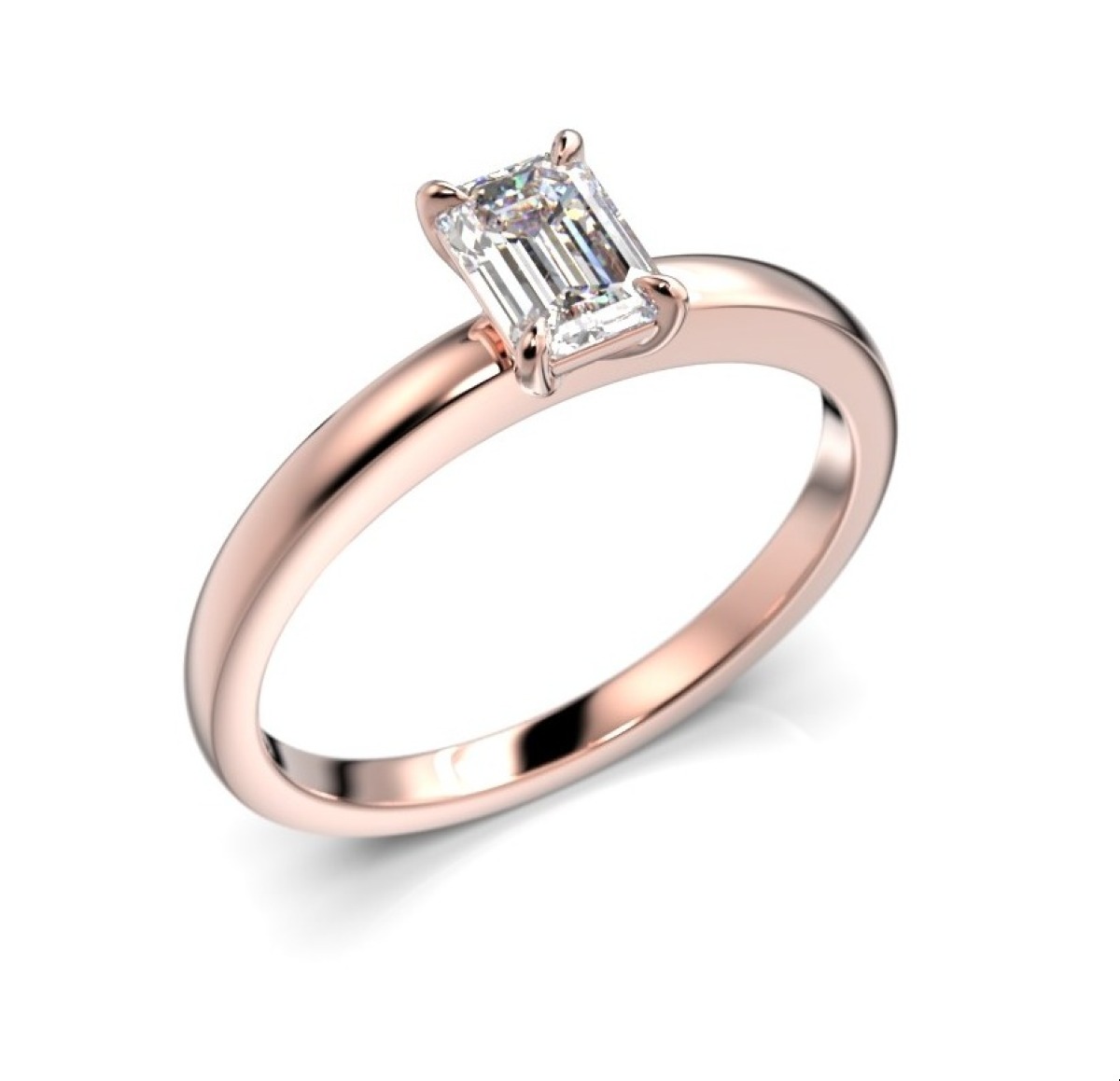 Festive diamond ring Serena Emerald rose gold 0,50 ct 684-050-PK