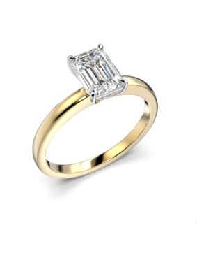 Festive Serena Emerald diamond ring yellow and white gold 1,00 ct 684-100-KV