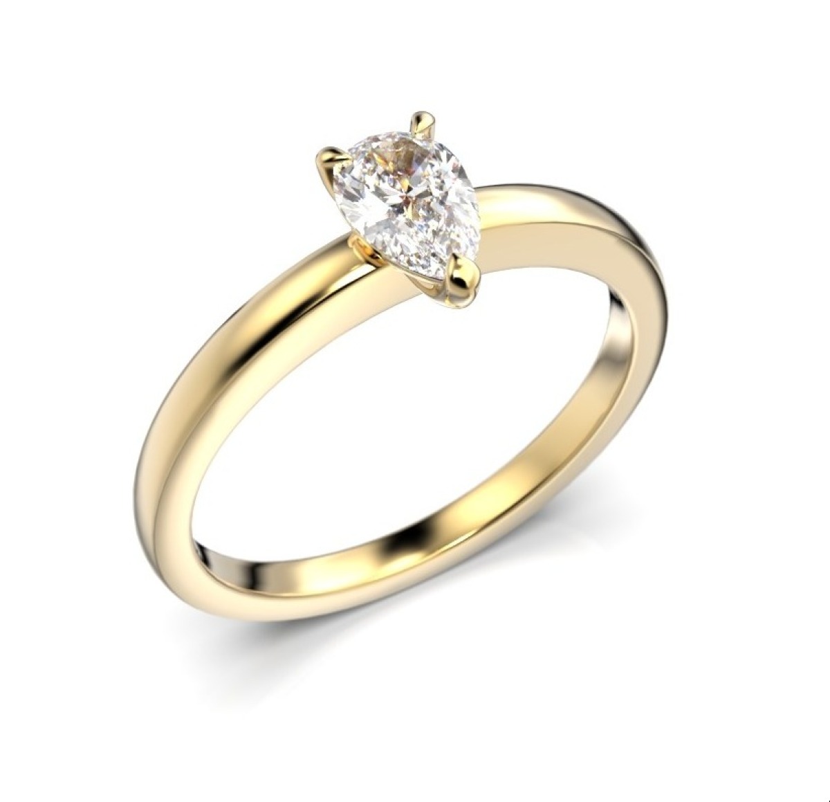 Festive Venus pear-shaped diamond ring yellow gold 0,30 ct 685-030-KK
