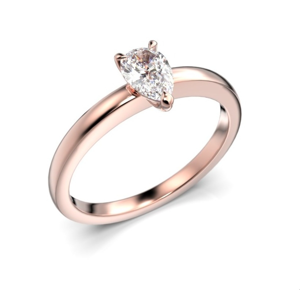 Festive Venus pear-shaped diamond ring rose gold 0,30 ct 685-030-PK