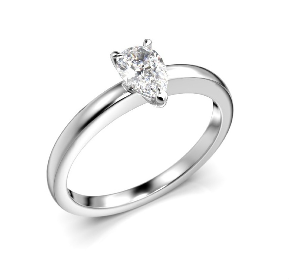 Festive Venus pear-shaped diamond ring white gold  0,30 ct 685-030-VK