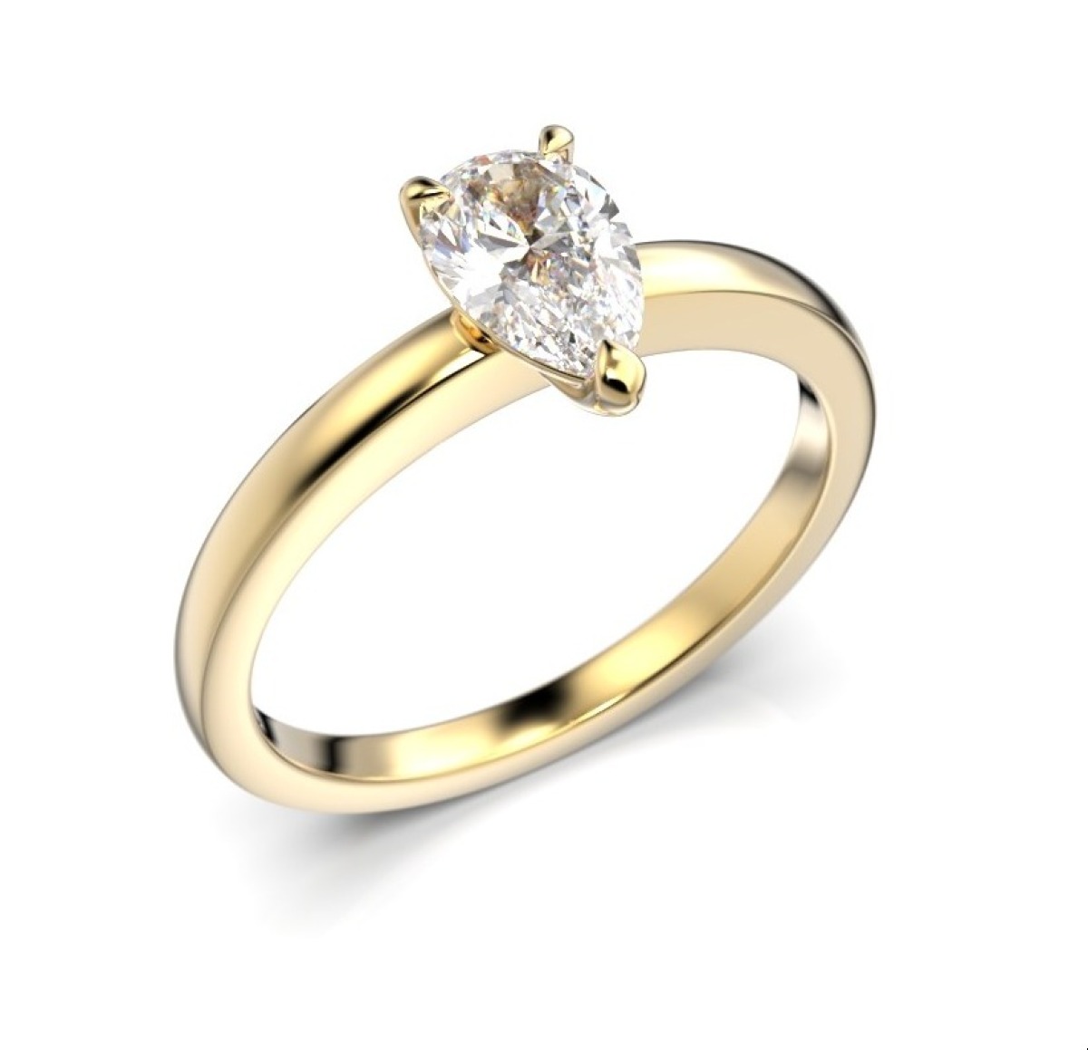 Festive Venus pear-shaped diamond ring 0,50 ct yellow gold 685-050-KK