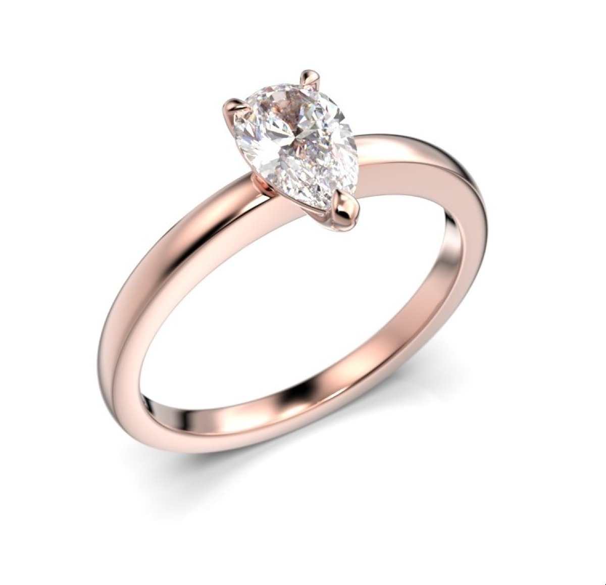 Festive Venus pear-shaped diamond ring 0,50 ct rose gold 685-050-PK