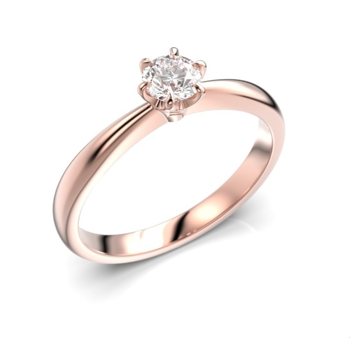 Festive solitaire diamond ring Classic 23 rose gold 0,30 ct 18-686-030-PK-HSI1