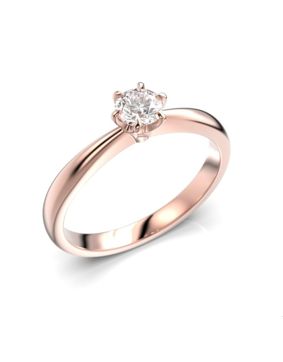 Festive solitaire diamond ring Classic 23 rose gold 0,30 ct 686-030-PK