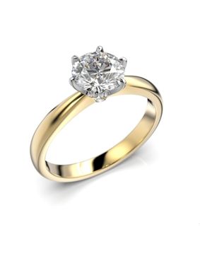 Festive Classic 23 solitaire diamond ring yellow and white gold 1,00 ct 686-100-KV