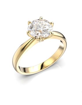 Festive Classic 23 diamond ring solitaire yellow gold 1,50 ct 686-150-KK
