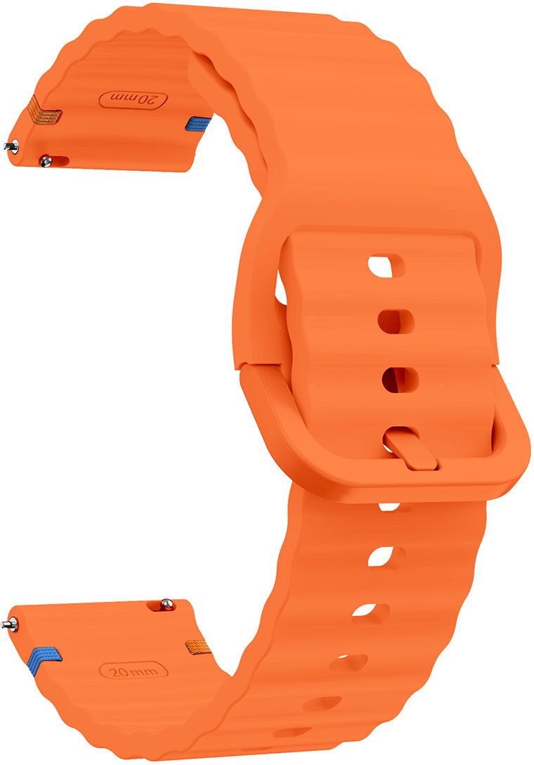 Tiera orange silicone bracelet with stitching