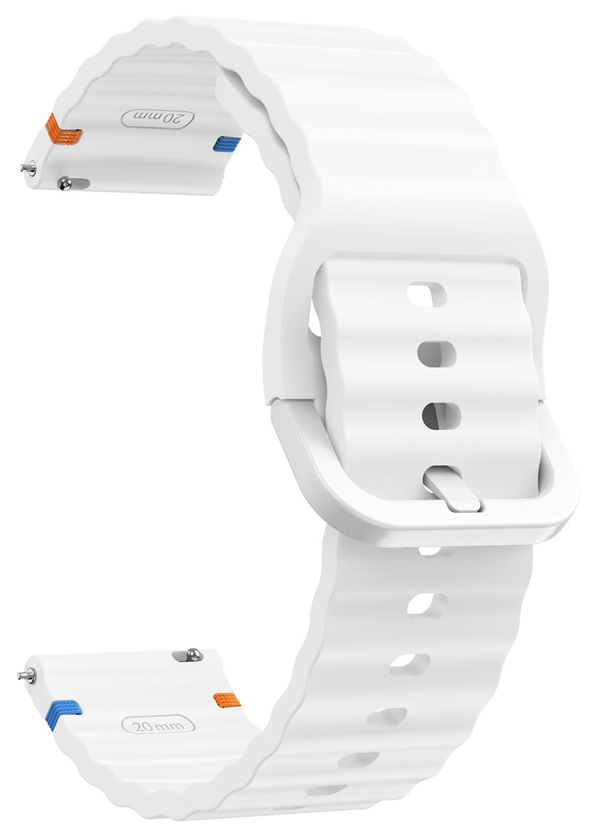 Tiera white silicone bracelet with stitching