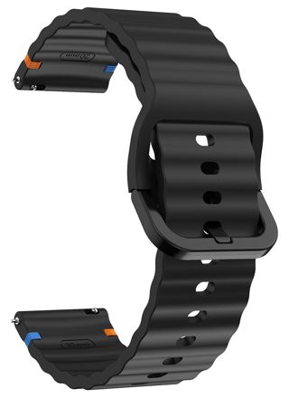 Tiera black silicone bracelet with stitching