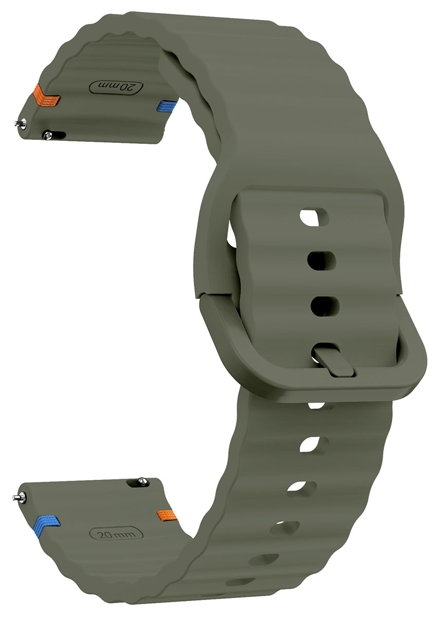 Tiera green silicone bracelet with stitching