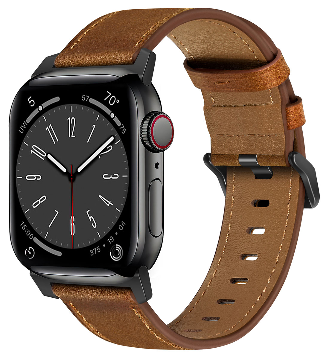 Tiera Apple Watch dark brown leather strap
