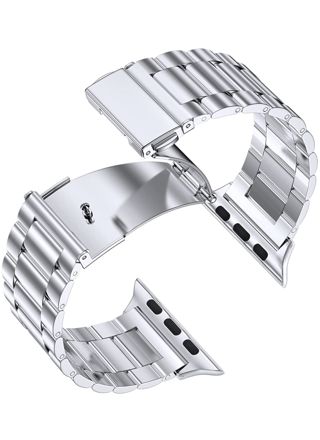 Tiera Apple Watch silver colored steel bracelet