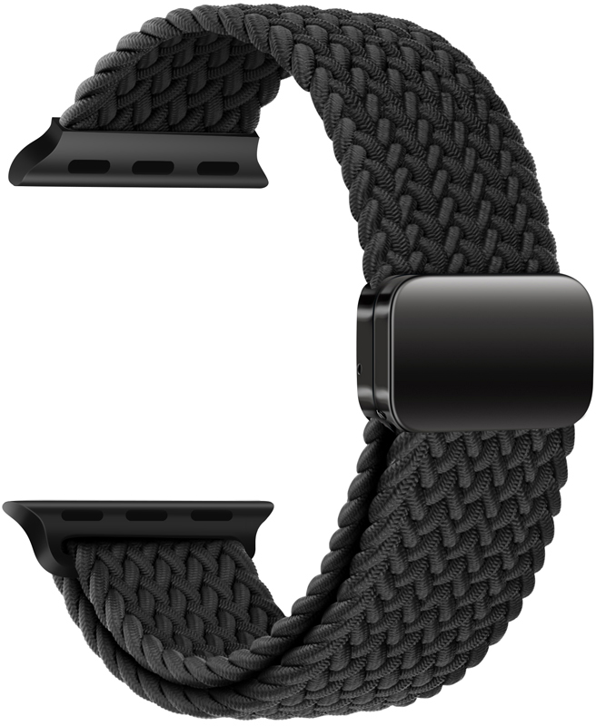 Tiera Apple Watch braided textile strap black