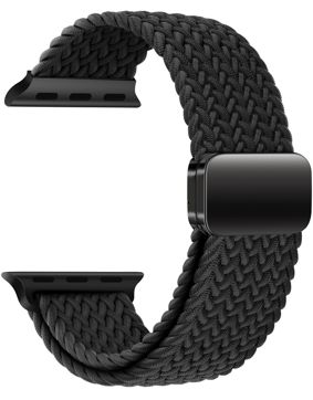 Tiera Apple Watch braided textile strap black