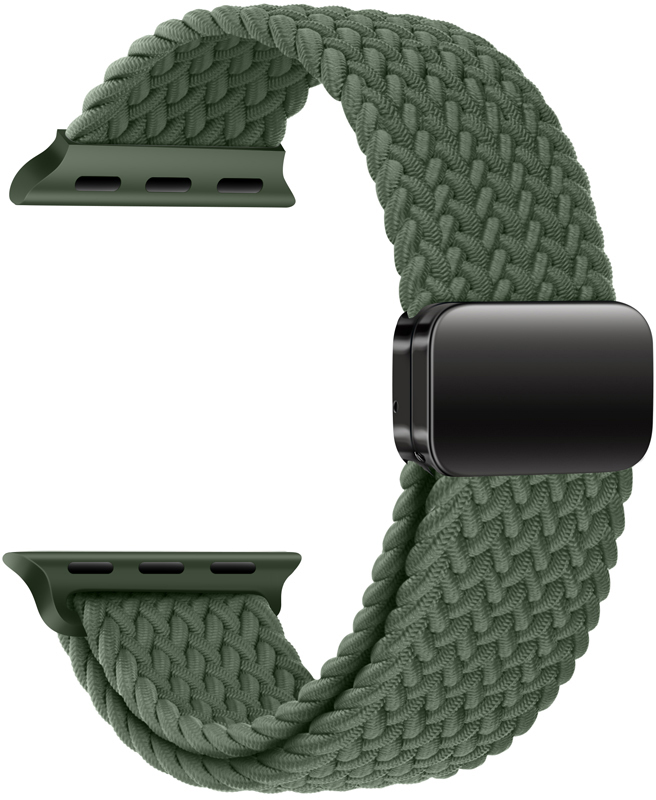 Tiera Apple Watch bracelet in braided textile olive