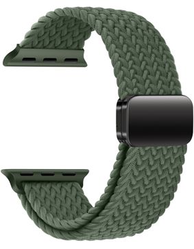 Tiera Apple Watch bracelet in braided textile olive