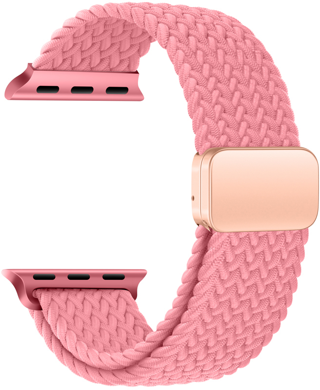 Tiera Apple Watch braided textile bracelet pink