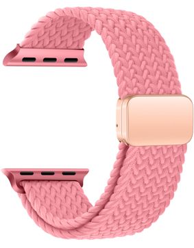 Tiera Apple Watch braided textile bracelet pink
