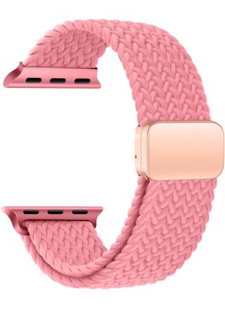 Tiera Apple Watch braided textile bracelet pink