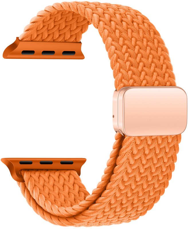 Tiera Apple Watch bracelet in braided textile orange