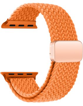 Tiera Apple Watch bracelet in braided textile orange