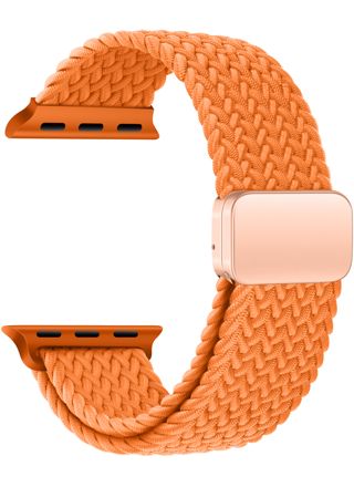Tiera Apple Watch bracelet in braided textile orange
