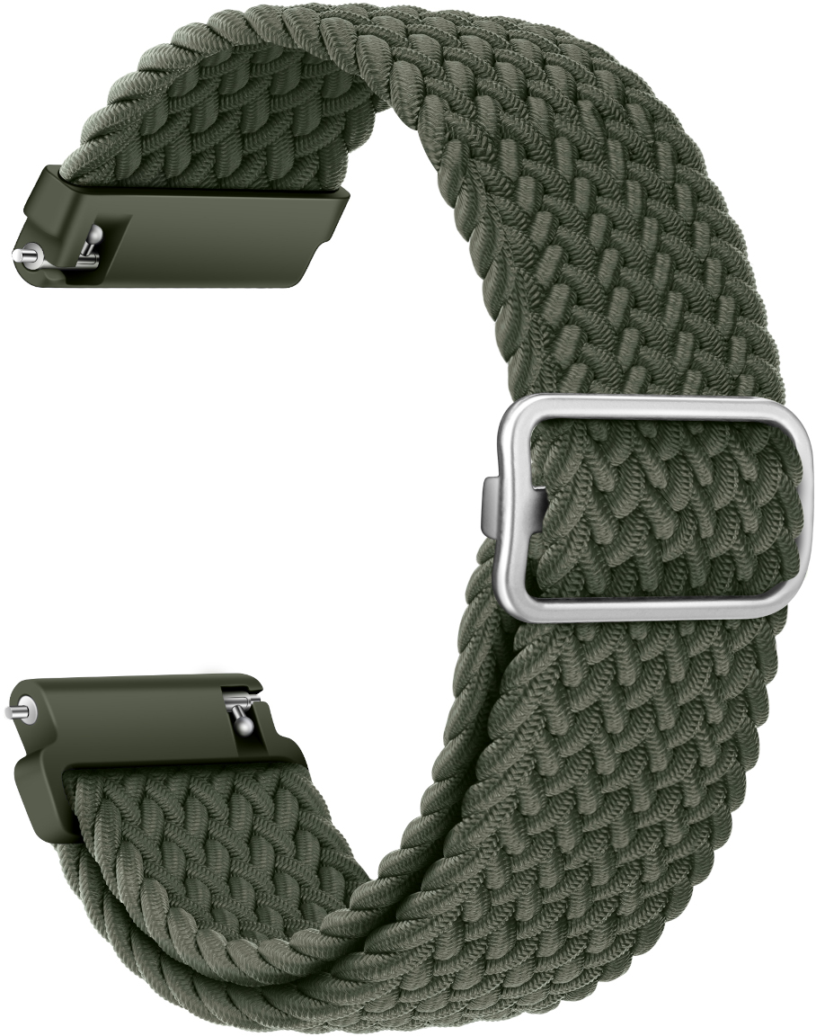 Tiera braided textile bracelet olive 22 mm