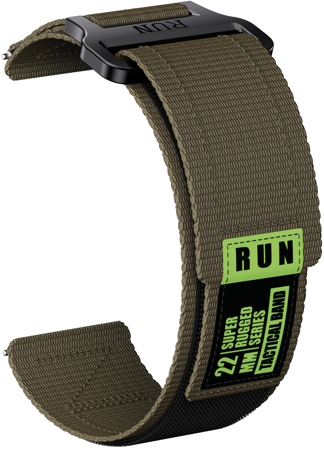 Tiera fabric wrist strap with velcro green