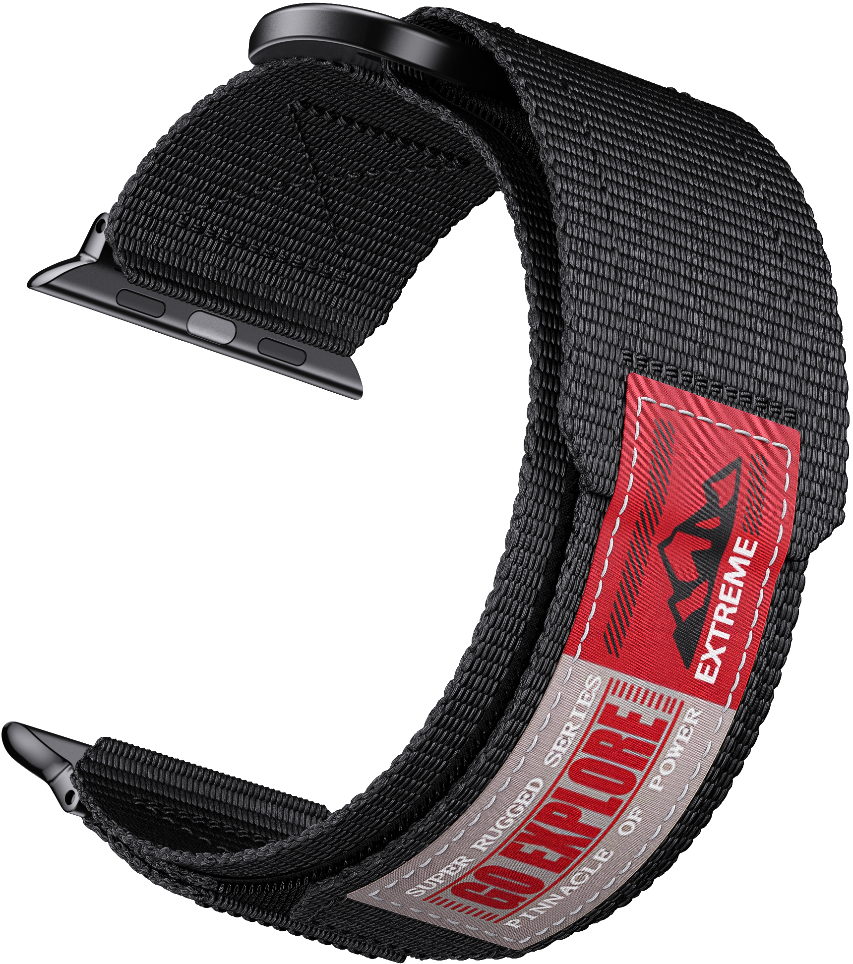 Tiera Apple Watch Fabric Strap with Velcro Black