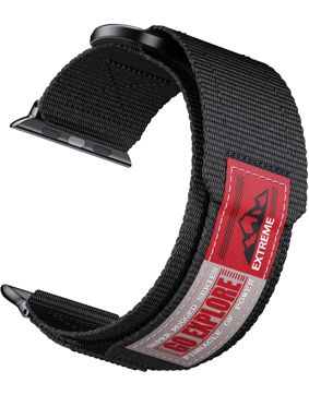 Tiera Apple Watch Fabric Strap with Velcro Black