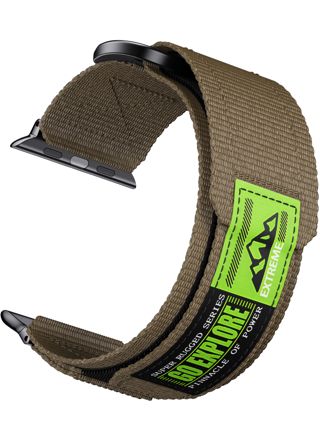 Tiera Apple Watch fabric strap with velcro green