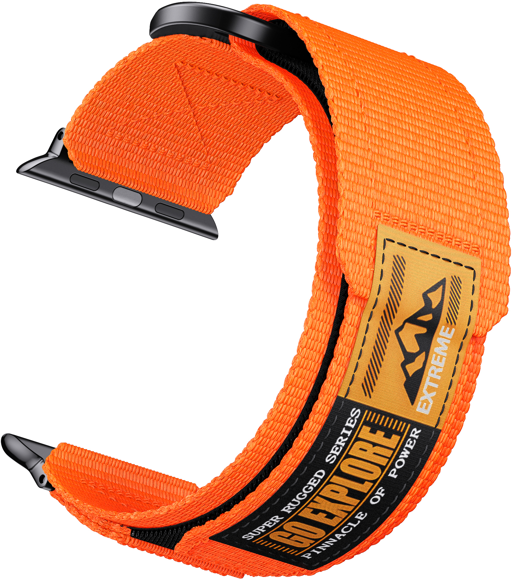 Tiera Apple Watch fabric strap with velcro orange