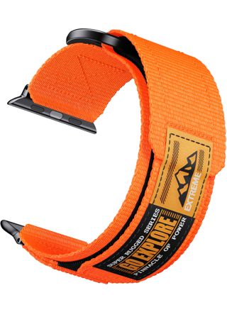 Tiera Apple Watch fabric strap with velcro orange