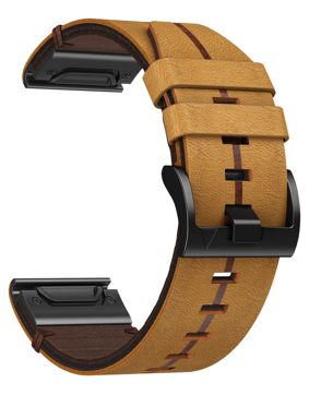 Tiera Garmin Fenix leather strap with quick release brown 22 mm
