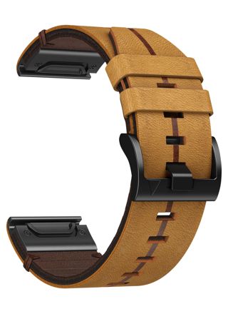 Tiera Garmin Fenix leather strap with quick release brown 22 mm