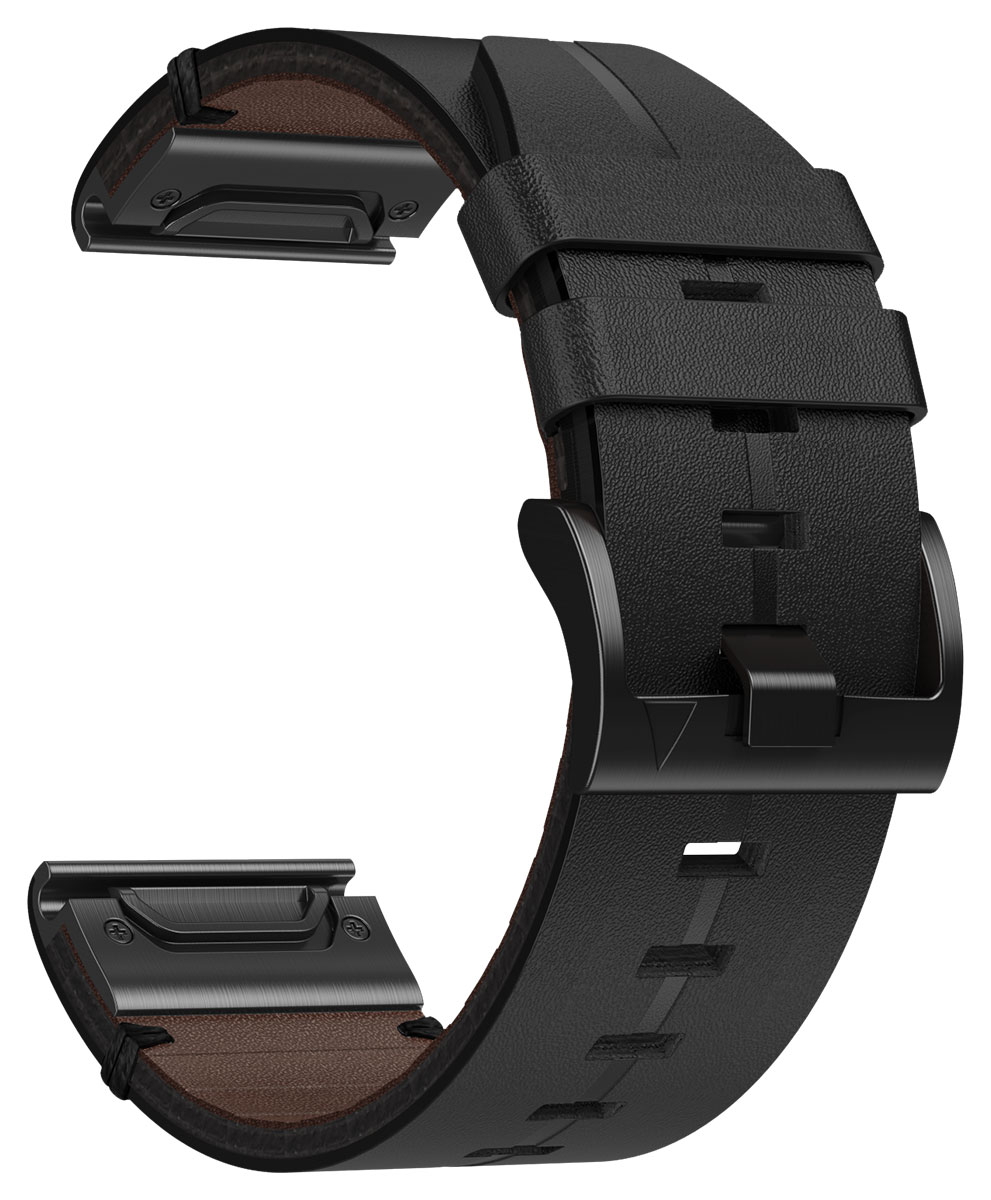 Tiera Garmin Fenix leather wristband with quick release black 22 mm