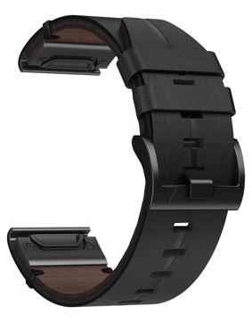 Tiera Garmin Fenix leather wristband with quick release black 22 mm
