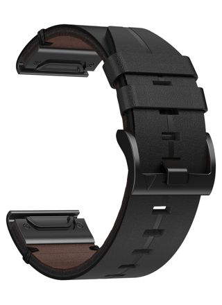 Tiera Garmin Fenix leather strap with quick release black 26 mm