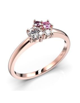 Festive Nadja Bloom Pink cluster rose gold gemstone diamond ring 688-027P-PK