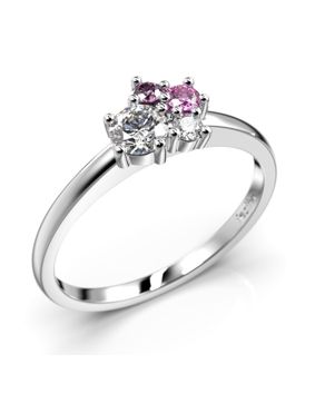 Festive Nadja Bloom Pink cluster white gold gemstone diamond ring 688-027P-VK