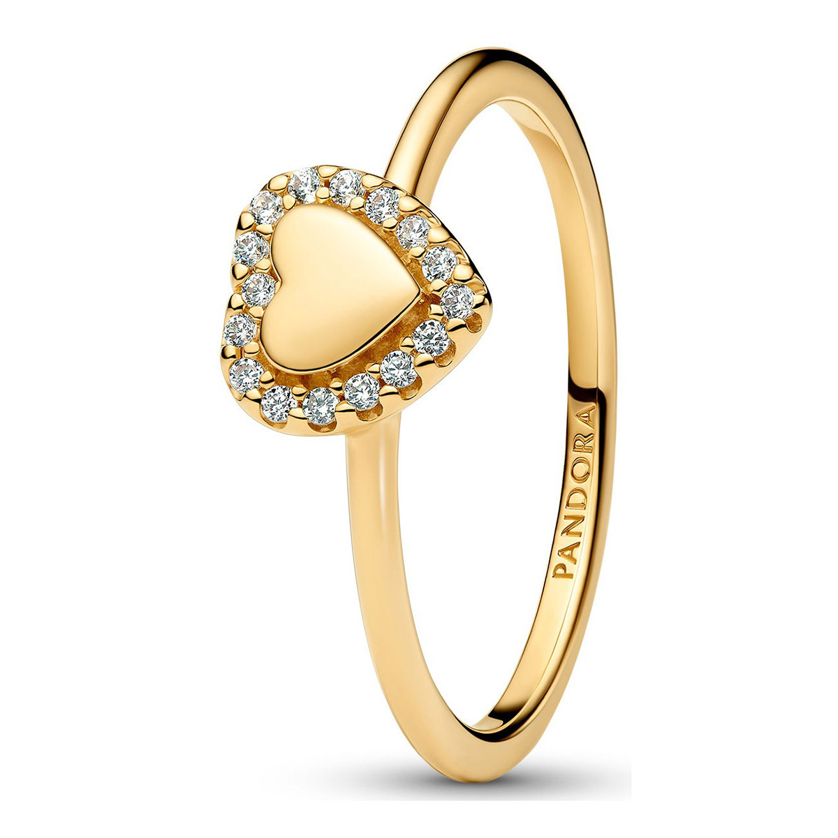 Pandora Timeless gold-plated engravable heart ring 163801C01