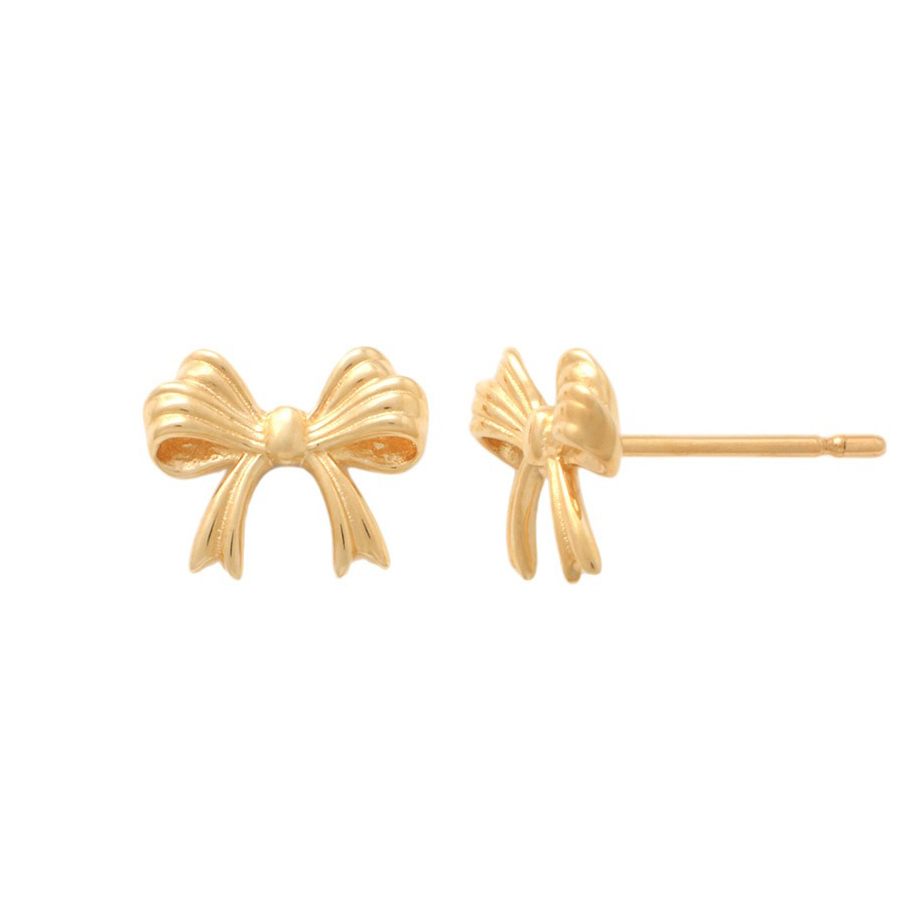 Lykka Symbols gold bow tie earrings