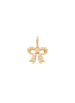 Lykka Symbols bow tie gold pendant cz