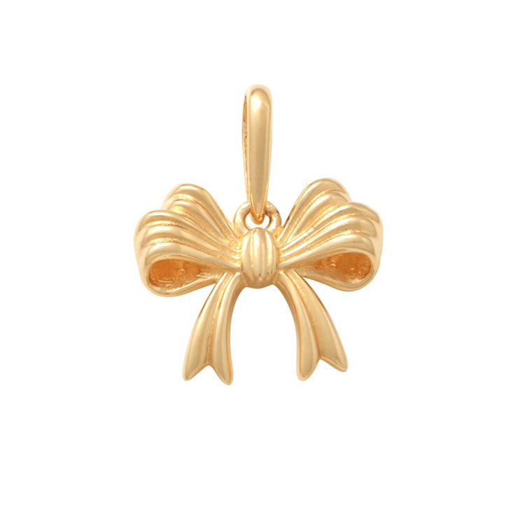 Lykka Symbols gold bow tie pendant