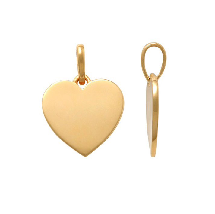 Lykka Hearts engravable gold heart pendant
