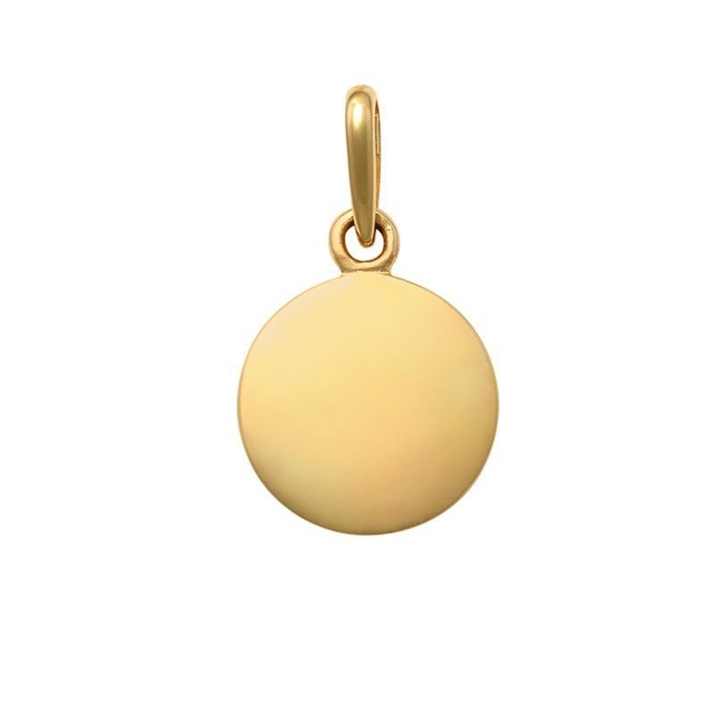 Lykka Casuals engravable gold pendant 9 mm