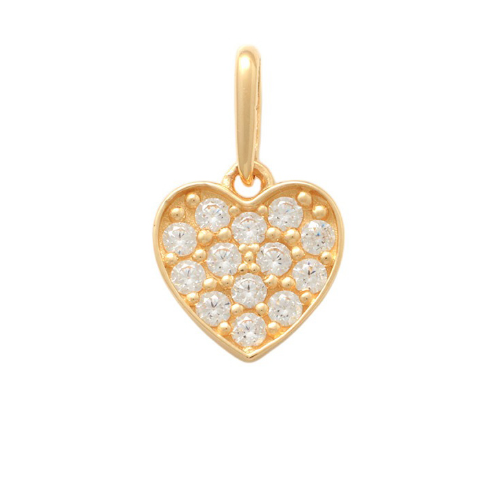 Lykka Hearts gold pendant pave heart 8mm 