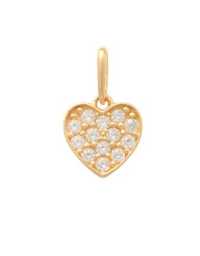 Lykken Hearts gold pendant pave heart 8mm